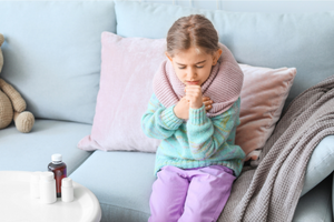 common fall illnesses, girl coughing